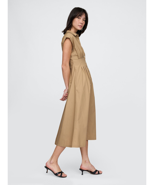 VIP★TORY BURCH コットンポプリン ミディシャツワンピース VIP☆TORY BURCH コットンポプリン ミディシャツワンピース