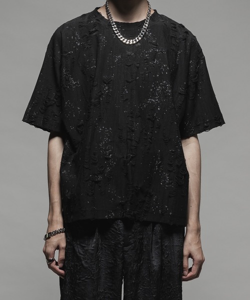 CASPER JOHN(キャスパージョン)の「Paint damage T-shirts/ペイントダメージTシャツ(Tシャツ/カットソー・メンズ・ブラック/ホワイト・LARGE/MEDIUM/SMALL/X-SMALL)」の12枚目の写真