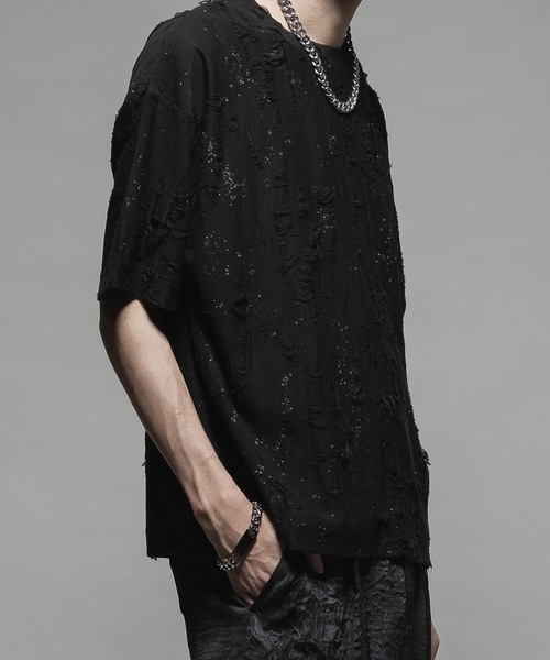 CASPER JOHN(キャスパージョン)の「Paint damage T-shirts/ペイントダメージTシャツ(Tシャツ/カットソー・メンズ・ブラック/ホワイト・LARGE/MEDIUM/SMALL/X-SMALL)」の13枚目の写真