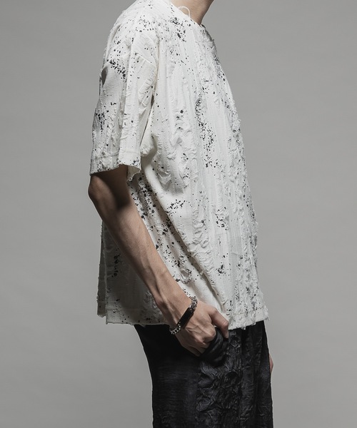 CASPER JOHN(キャスパージョン)の「Paint damage T-shirts/ペイントダメージTシャツ(Tシャツ/カットソー・メンズ・ブラック/ホワイト・LARGE/MEDIUM/SMALL/X-SMALL)」の5枚目の写真