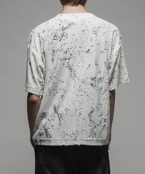 CASPER JOHN(キャスパージョン)の「Paint damage T-shirts/ペイントダメージTシャツ(Tシャツ/カットソー・メンズ・ブラック/ホワイト・LARGE/MEDIUM/SMALL/X-SMALL)」の6枚目の写真