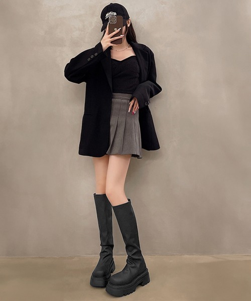 Miniministore(ミニミニストア)の「ロングブーツ 厚底ブーツバックジップ美脚(ブーツ・レディース・ブラウン/ブラック・24.0cm/25.0cm/23.0cm/24.5cm/23.5cm/22.5cm)」の5枚目の写真