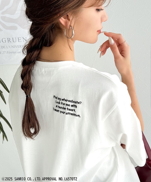 sanrio（サンリオ）の「【Sanrio characters/サンリオキャラクターズ】大人可愛い！かくれんぼシリーズランダム刺繍ビッグTシャツ（半袖）（Tシャツ/カットソー・レディース・チャコール/オフホワイト/ネイビー/オートミール・X-LARGE/LARGE/MEDIUM/SMALL）」の14枚目の写真