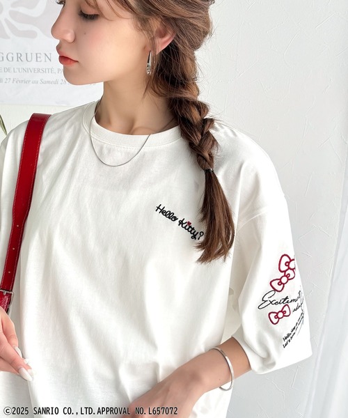 sanrio（サンリオ）の「【Sanrio characters/サンリオキャラクターズ】大人可愛い！かくれんぼシリーズランダム刺繍ビッグTシャツ（半袖）（Tシャツ/カットソー・レディース・チャコール/オフホワイト/ネイビー/オートミール・X-LARGE/LARGE/MEDIUM/SMALL）」の15枚目の写真