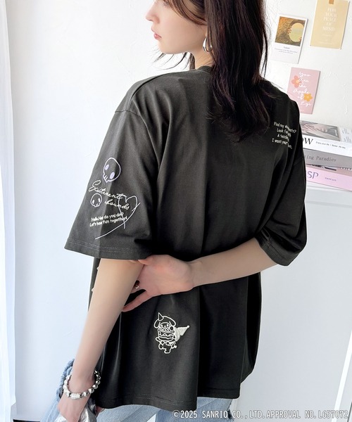 sanrio（サンリオ）の「【Sanrio characters/サンリオキャラクターズ】大人可愛い！かくれんぼシリーズランダム刺繍ビッグTシャツ（半袖）（Tシャツ/カットソー・レディース・チャコール/オフホワイト/ネイビー/オートミール・X-LARGE/LARGE/MEDIUM/SMALL）」の20枚目の写真