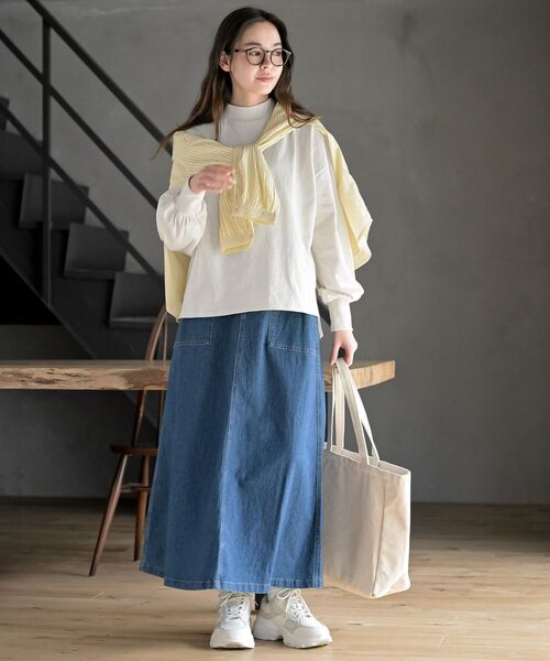 rps（アールピーエス）の「ボリュームスリーブリブハイネックロンＴ（Tシャツ/カットソー・レディース・ブラック/オフホワイト/ホワイト系その他2/ホワイト系その他3/ホワイト系その他4/アイボリー/ブラック系その他2・フリー）」の8枚目の写真