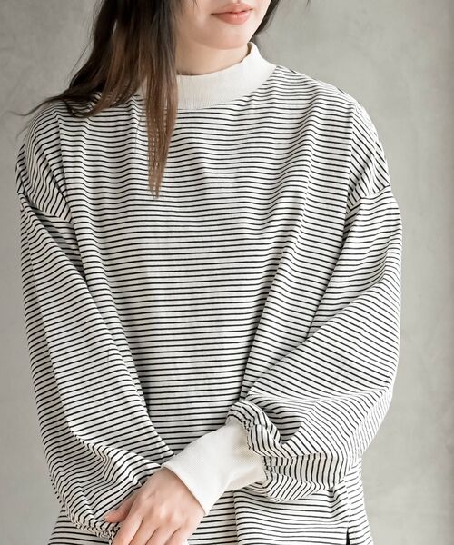 rps（アールピーエス）の「ボリュームスリーブリブハイネックロンＴ（Tシャツ/カットソー・レディース・ブラック/オフホワイト/ホワイト系その他2/ホワイト系その他3/ホワイト系その他4/アイボリー/ブラック系その他2・フリー）」の18枚目の写真