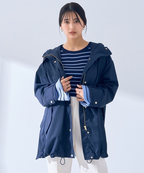 YECCA VECCA(イェッカヴェッカ)の「撥水ミドル丈マウンテンパーカー(マウンテンパーカー・レディース・ベージュ/ネイビー/アイボリー・FREE)」の3枚目の写真