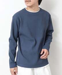 《吸水速乾》ワッフルダブルカラーLS TEE