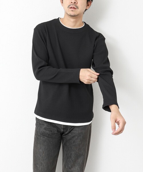 NOLLEY’S(ノーリーズ)の「《吸水速乾》ワッフルダブルカラーLS TEE(Tシャツ/カットソー・メンズ・ホワイト/ブラック/グレー/ベビーピンク/ブルー系その他7・M/L/S)」の10枚目の写真