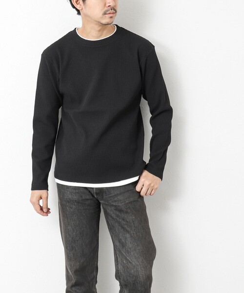 NOLLEY’S(ノーリーズ)の「《吸水速乾》ワッフルダブルカラーLS TEE(Tシャツ/カットソー・メンズ・ホワイト/ブラック/グレー/ベビーピンク/ブルー系その他7・M/L/S)」の11枚目の写真