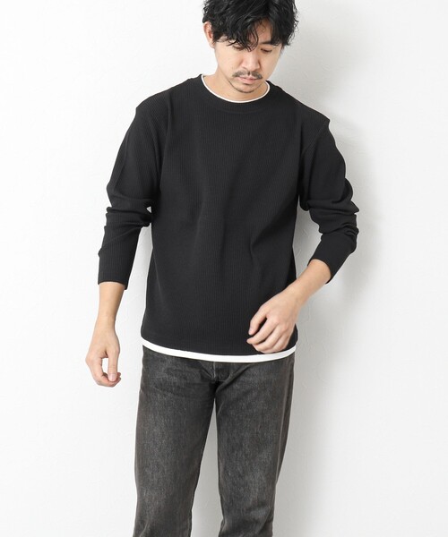 NOLLEY’S(ノーリーズ)の「《吸水速乾》ワッフルダブルカラーLS TEE(Tシャツ/カットソー・メンズ・ホワイト/ブラック/グレー/ベビーピンク/ブルー系その他7・M/L/S)」の13枚目の写真