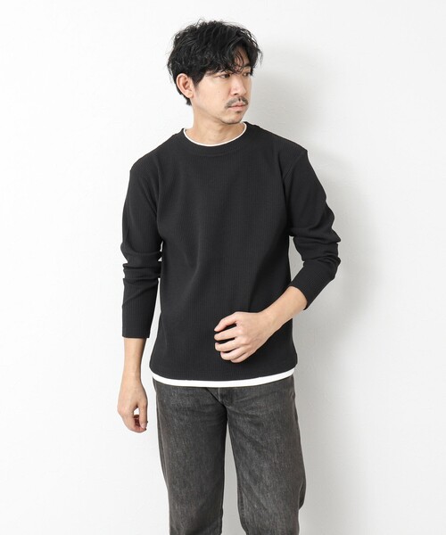 NOLLEY’S(ノーリーズ)の「《吸水速乾》ワッフルダブルカラーLS TEE(Tシャツ/カットソー・メンズ・ホワイト/ブラック/グレー/ベビーピンク/ブルー系その他7・M/L/S)」の15枚目の写真