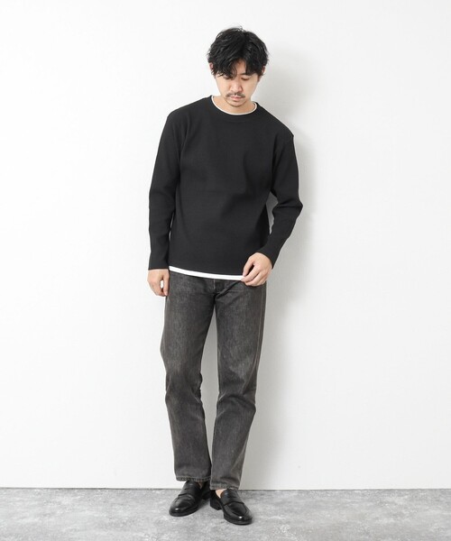 NOLLEY’S(ノーリーズ)の「《吸水速乾》ワッフルダブルカラーLS TEE(Tシャツ/カットソー・メンズ・ホワイト/ブラック/グレー/ベビーピンク/ブルー系その他7・M/L/S)」の18枚目の写真