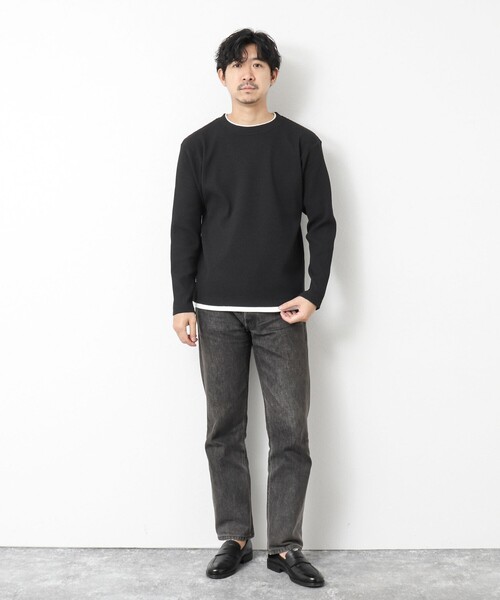 NOLLEY’S(ノーリーズ)の「《吸水速乾》ワッフルダブルカラーLS TEE(Tシャツ/カットソー・メンズ・ホワイト/ブラック/グレー/ベビーピンク/ブルー系その他7・M/L/S)」の19枚目の写真