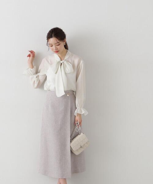 PROPORTION BODY DRESSING(プロポーションボディドレッシング)の「キラツイードラップマーメイドスカート / 1215120303(スカート・レディース・ライトグリーン/ベージュ/グレー・MEDIUM/X-SMALL/SMALL)」の20枚目の写真