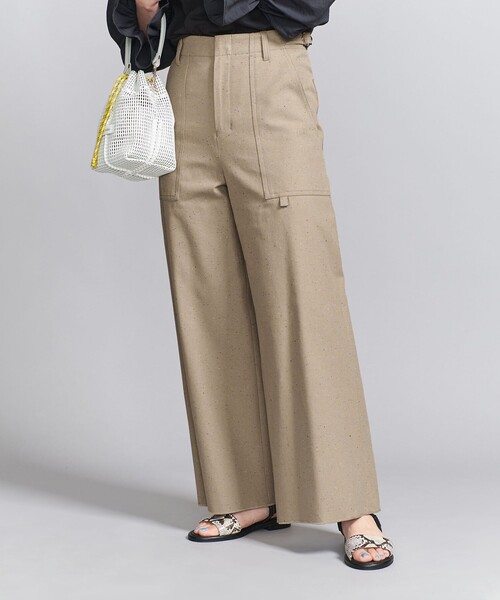 H BEUTY&YOUTH ベージュ チノパン Beauty&Youth レディース ダメージ加工チノパン S ベージュ