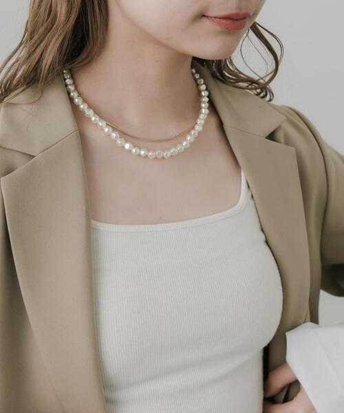 SMELLY（スメリー）の「パールスネークチェーン2セットネックレス（ネックレス・レディース・アイボリー・-）」の10枚目の写真