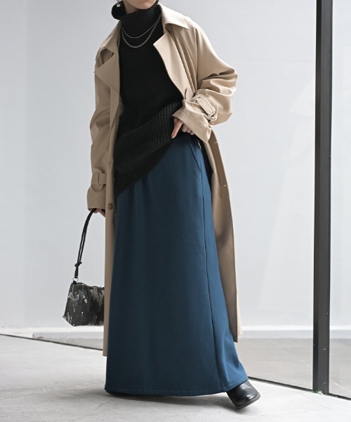 HUG.U（ハグユー）の「おしゃラク。 スウェットロングスカート 選べる2丈（スカート・レディース・カーキ/ブラック/グレー/ブラウン/グレー系その他/グレー系その他2/ブルー/ブラック系その他・トール丈/レギュラー丈）」の8枚目の写真