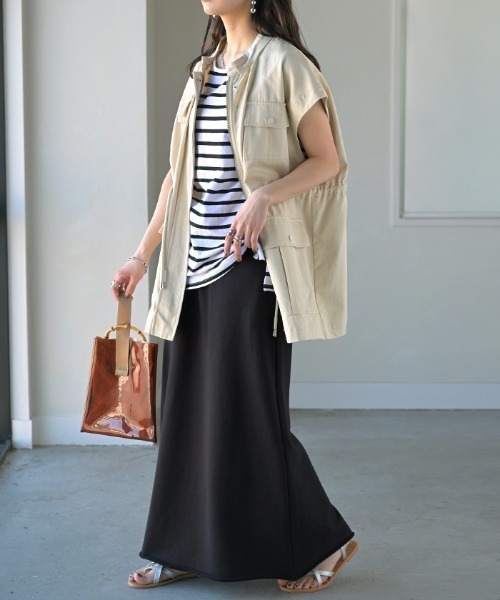 HUG.U（ハグユー）の「おしゃラク。 スウェットロングスカート 選べる2丈（スカート・レディース・カーキ/ブラック/グレー/ブラウン/グレー系その他/グレー系その他2/ブルー/ブラック系その他・トール丈/レギュラー丈）」の19枚目の写真