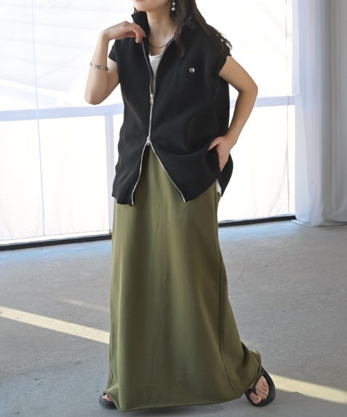 HUG.U（ハグユー）の「おしゃラク。 スウェットロングスカート 選べる2丈（スカート・レディース・カーキ/ブラック/グレー/ブラウン/グレー系その他/グレー系その他2/ブルー/ブラック系その他・トール丈/レギュラー丈）」の15枚目の写真