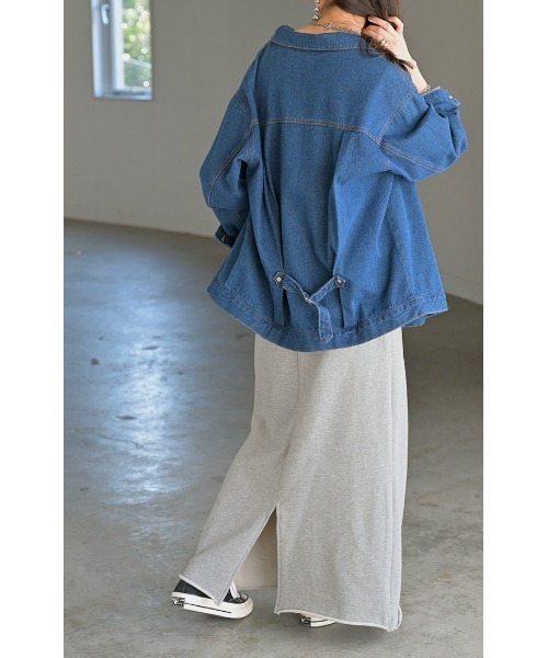 HUG.U（ハグユー）の「おしゃラク。 スウェットロングスカート 選べる2丈（スカート・レディース・カーキ/ブラック/グレー/ブラウン/グレー系その他/グレー系その他2/ブルー/ブラック系その他・トール丈/レギュラー丈）」の13枚目の写真