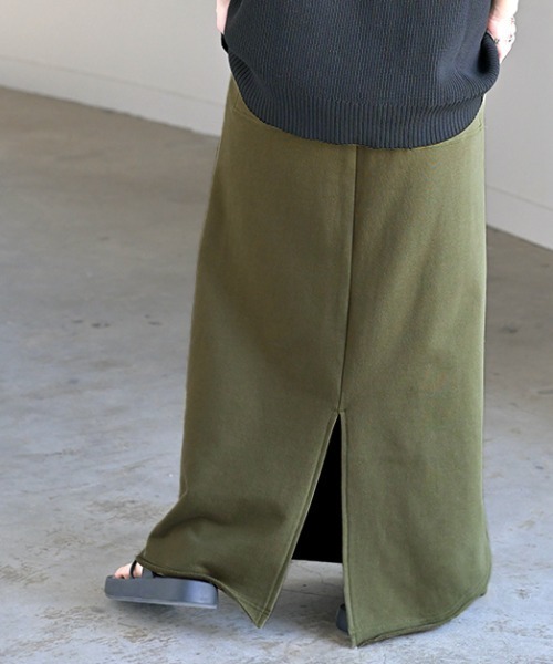 HUG.U（ハグユー）の「おしゃラク。 スウェットロングスカート 選べる2丈（スカート・レディース・カーキ/ブラック/グレー/ブラウン/グレー系その他/グレー系その他2/ブルー/ブラック系その他・トール丈/レギュラー丈）」の18枚目の写真