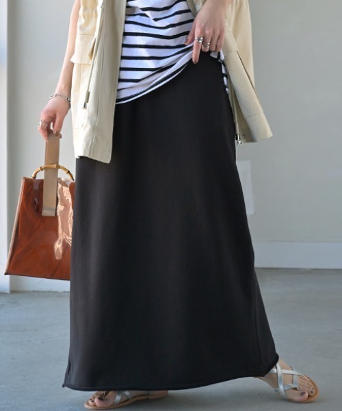 HUG.U（ハグユー）の「おしゃラク。 スウェットロングスカート 選べる2丈（スカート・レディース・カーキ/ブラック/グレー/ブラウン/グレー系その他/グレー系その他2/ブルー/ブラック系その他・トール丈/レギュラー丈）」の20枚目の写真