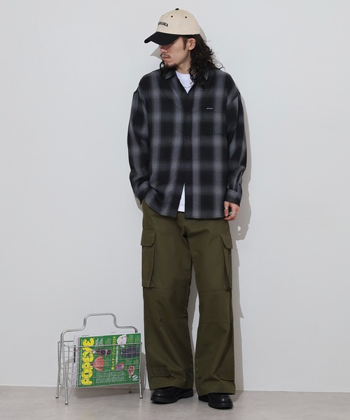 Red Cap Girl(レッドキャプガール)の「RED CAP GIRL オンブレーチェックルーズサイズバック刺繍シャツ(シャツ/ブラウス・メンズ・ブラック/その他/ホワイト・M/L/LL)」の17枚目の写真