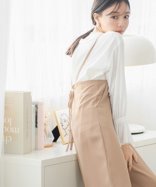 Petitjo（プッチージョ）の「小さいサイズ　後ろリボンサロペット　低身長さん・小柄女性（つなぎ/オールインワン・レディース・ブラウン系/ブラック・XS-S/M-L）」の4枚目の写真