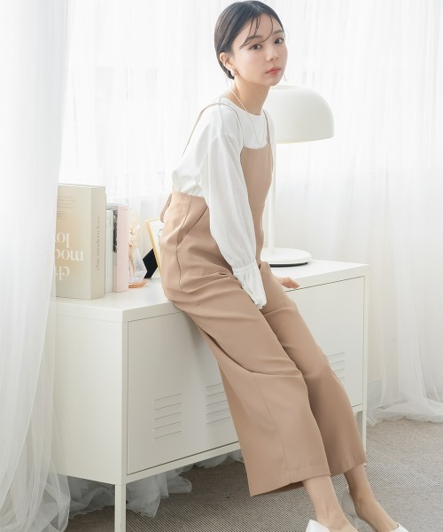 Petitjo（プッチージョ）の「小さいサイズ　後ろリボンサロペット　低身長さん・小柄女性（つなぎ/オールインワン・レディース・ブラウン系/ブラック・XS-S/M-L）」の6枚目の写真