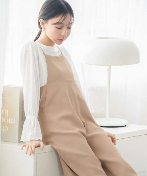 Petitjo（プッチージョ）の「小さいサイズ　後ろリボンサロペット　低身長さん・小柄女性（つなぎ/オールインワン・レディース・ブラウン系/ブラック・XS-S/M-L）」の5枚目の写真