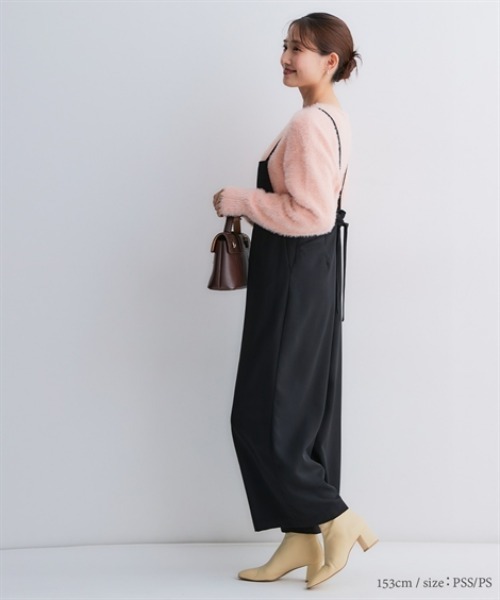 Petitjo（プッチージョ）の「小さいサイズ　後ろリボンサロペット　低身長さん・小柄女性（つなぎ/オールインワン・レディース・ブラウン系/ブラック・XS-S/M-L）」の21枚目の写真