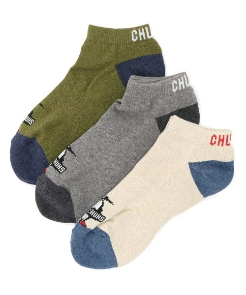 CHUMS(チャムス)の「【CHUMS】 3P Booby CHUMS Ankle Socks スリーピーブービーチャムスアンクルソックス(ソックス/靴下・メンズ・その他・SMALL/MEDIUM)」の1枚目の写真