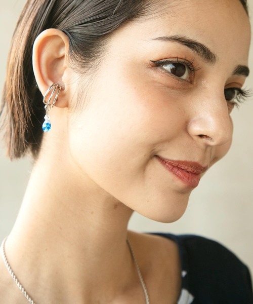 チャイハネ（チャイハネ）の「【チャイハネ】ホタル玉ドロップMEN'Sイヤーカフ（イヤーカフ・メンズ・ブラック/ホワイト・FREE）」の6枚目の写真