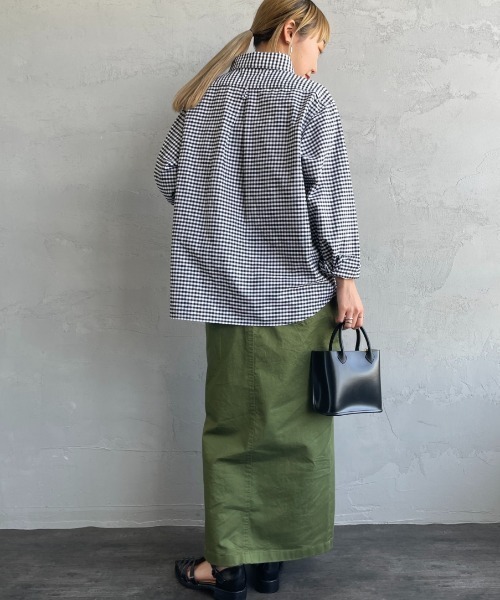 DANTON（ダントン）の「[DANTON/ダントン] ラウンドカラー オックスフォードプルオーバーシャツ(チェック・ストライプ)（シャツ/ブラウス・レディース・ネイビー/ブラック・34/36/38）」の13枚目の写真