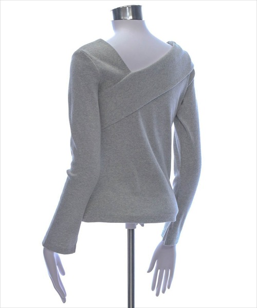 CLEAR BASIC（クリアベーシック）の「袖スッリトクロスリブカットソー [大人 カジュアル 着回し力抜群]≪再入荷≫（Tシャツ/カットソー・レディース・ラベンダー/サックスブルー/ピンク/オフホワイト/グレー/ブラック/モカ/ミント・F）」の11枚目の写真