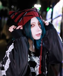 axes femme POETIQUE（アクシーズファムポエティック）の「猫耳サブカルニット帽（ニットキャップ/ビーニー・レディース）」