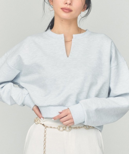 BLUE×PALANG(ブルーパラン)の「【ZOZOTOWN限定カラー】LOGO CROPPED SWEAT(スウェット・レディース・ネイビー/ロイヤルブルー/アイボリー/ライトブルー・FREE)」の3枚目の写真