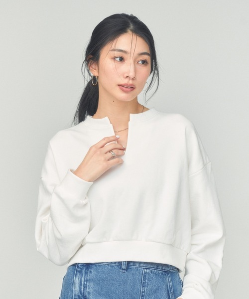 BLUE×PALANG(ブルーパラン)の「【ZOZOTOWN限定カラー】LOGO CROPPED SWEAT(スウェット・レディース・ネイビー/ロイヤルブルー/アイボリー/ライトブルー・FREE)」の5枚目の写真
