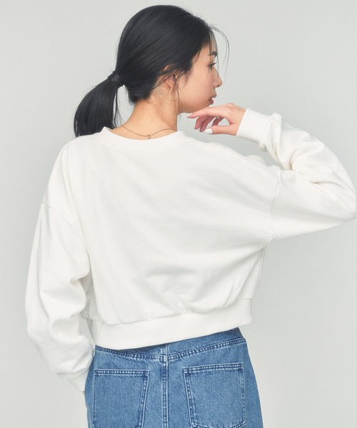 BLUE×PALANG(ブルーパラン)の「【ZOZOTOWN限定カラー】LOGO CROPPED SWEAT(スウェット・レディース・ネイビー/ロイヤルブルー/アイボリー/ライトブルー・FREE)」の7枚目の写真