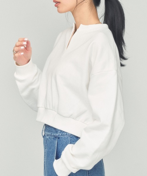 BLUE×PALANG(ブルーパラン)の「【ZOZOTOWN限定カラー】LOGO CROPPED SWEAT(スウェット・レディース・ネイビー/ロイヤルブルー/アイボリー/ライトブルー・FREE)」の6枚目の写真