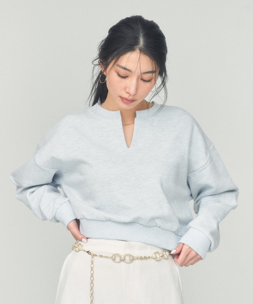 BLUE×PALANG(ブルーパラン)の「【ZOZOTOWN限定カラー】LOGO CROPPED SWEAT(スウェット・レディース・ネイビー/ロイヤルブルー/アイボリー/ライトブルー・FREE)」の14枚目の写真
