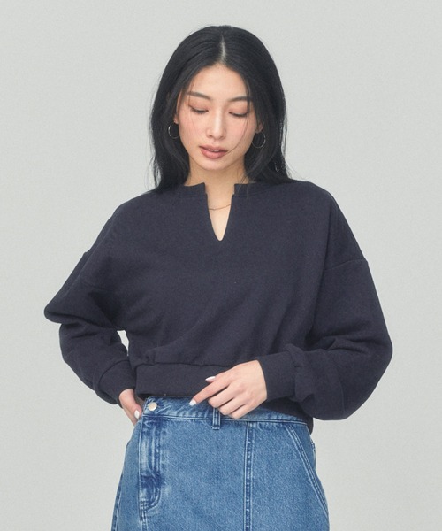 BLUE×PALANG(ブルーパラン)の「【ZOZOTOWN限定カラー】LOGO CROPPED SWEAT(スウェット・レディース・ネイビー/ロイヤルブルー/アイボリー/ライトブルー・FREE)」の8枚目の写真