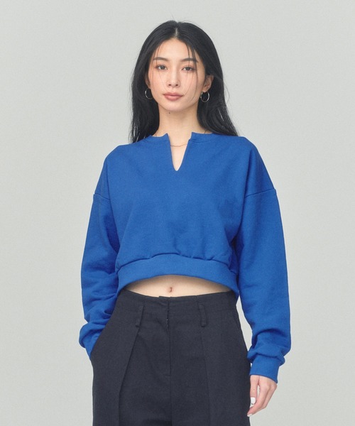 BLUE×PALANG(ブルーパラン)の「【ZOZOTOWN限定カラー】LOGO CROPPED SWEAT(スウェット・レディース・ネイビー/ロイヤルブルー/アイボリー/ライトブルー・FREE)」の10枚目の写真