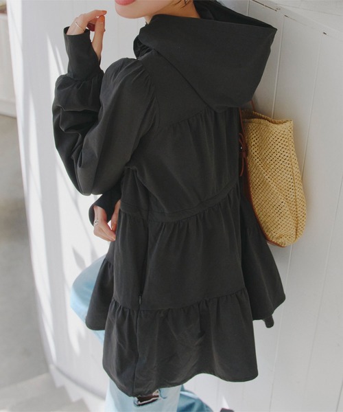 [ラッシュガード]選べる2タイプ指穴付きティアードデザイントップス