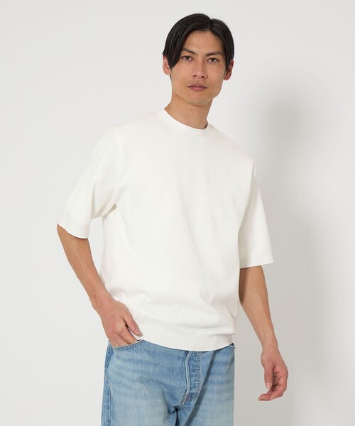 新品 未使用 アレッサンドロルッピ リネンコットン 半袖クルーネックニット セール】A+ リネンミックス ミラノ クルーネック 半袖 ニット
