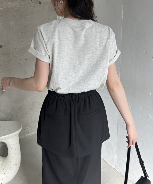 CAPRICIEUX LE'MAGE（カプリシューレマージュ）の「【サイズ展開あり】1ポイントTシャツ（Tシャツ/カットソー・レディース・ベージュ/ホワイト/ライトグレー/ブラック/チャコールグレー・SMALL/MEDIUM）」の9枚目の写真