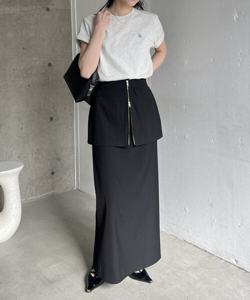 CAPRICIEUX LE'MAGE（カプリシューレマージュ）の「【サイズ展開あり】1ポイントTシャツ（Tシャツ/カットソー・レディース・ベージュ/ホワイト/ライトグレー/ブラック/チャコールグレー・SMALL/MEDIUM）」の10枚目の写真