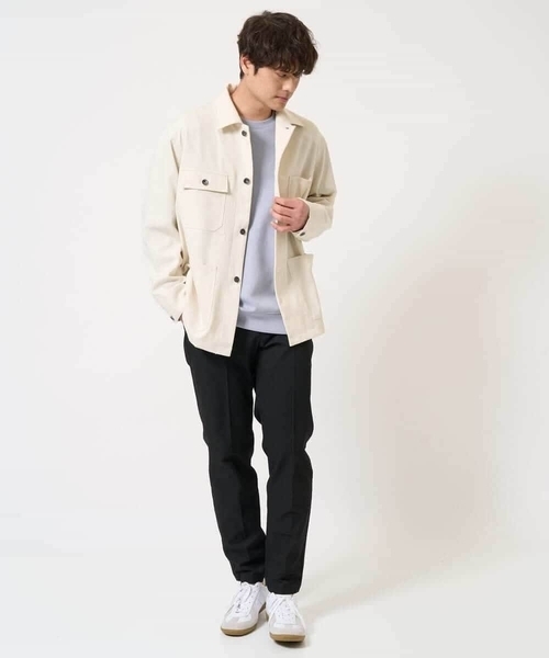 a.v.v(アーヴェヴェ)の「【イージーケア/洗濯機で洗える】ワイドシルエットカバーオール(カバーオール・メンズ・ライトグレー/アイボリー・48/46)」の3枚目の写真